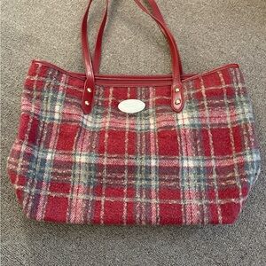 Elegant Red Plaid Tote Bag